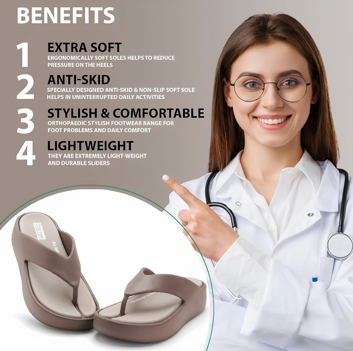DOCTOR HEALTH SUPER SOFT Women's Orthopedic Soft Platform Slippers